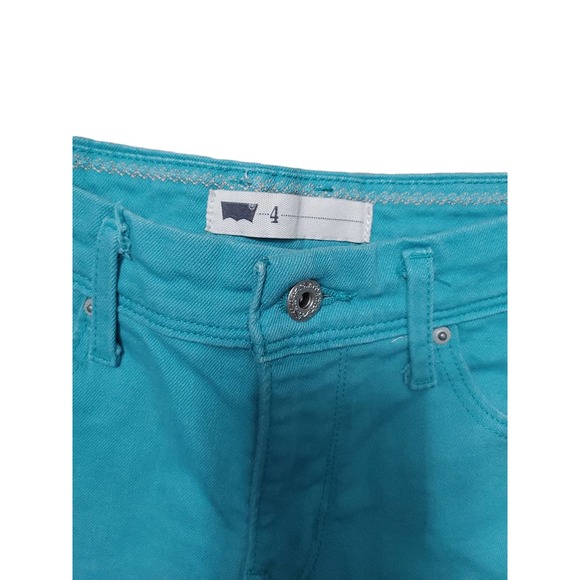 Levi's size 4 teal jean shorts #996 - Picture 3 of 3